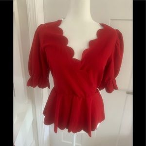Red Ruffle Blouse NEW WITHOUT TAG